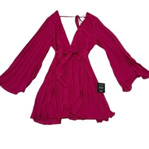 Lulus Elegant Pink Pleated Dress